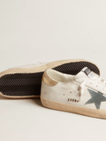 Super-Star with suede star and platinum snake-print leather heel tab crossreps