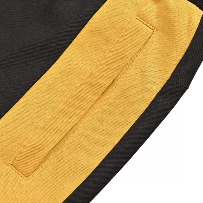 Yellow Joint Color Casual Elastic Pants crossreps