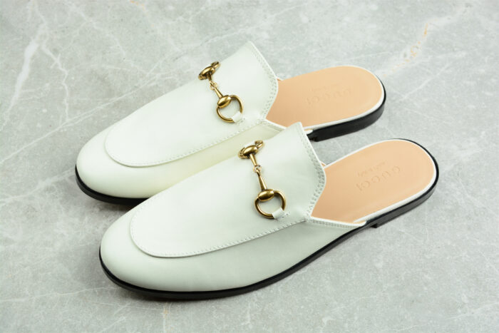 Gucci Princetown Leather Slipper White crossreps