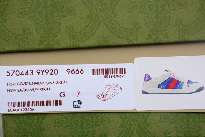 Gucci Screener Purple and Blue GG Sneaker crossreps