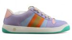 Gucci Multicolor Leather Sneakers with Orange Web Stripe crossreps