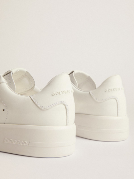 Purestar sneakers in white leather with silver-colored crystal star crossreps