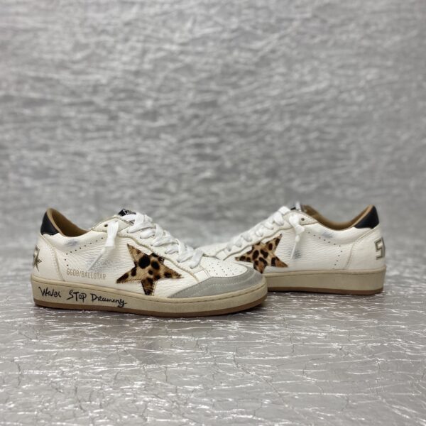 Sneaker Ball Star con stella in cavallino leopardato e talloncino in pelle nera