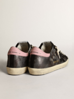 Super-Star LTD sneakers in metallic camouflage nappa leather with black suede star and pink leather crossreps