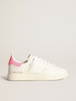 Starter sneakers in white nappa leather with pink suede heel tab crossreps