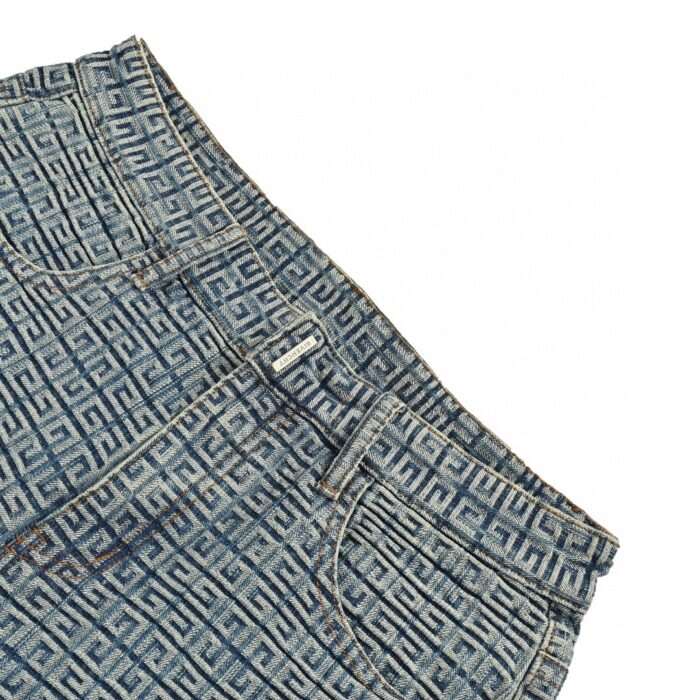 23ss 4G Full Logo Jacquard Weave Denim Short crossreps