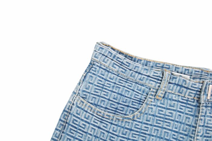 23SS 4G Full GG Logo Jacquard Weave Denim Short crossreps