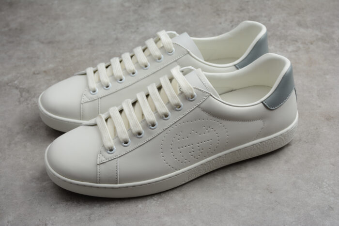 Gucci Ace Leather Sneaker with Grey Heel Tab crossreps