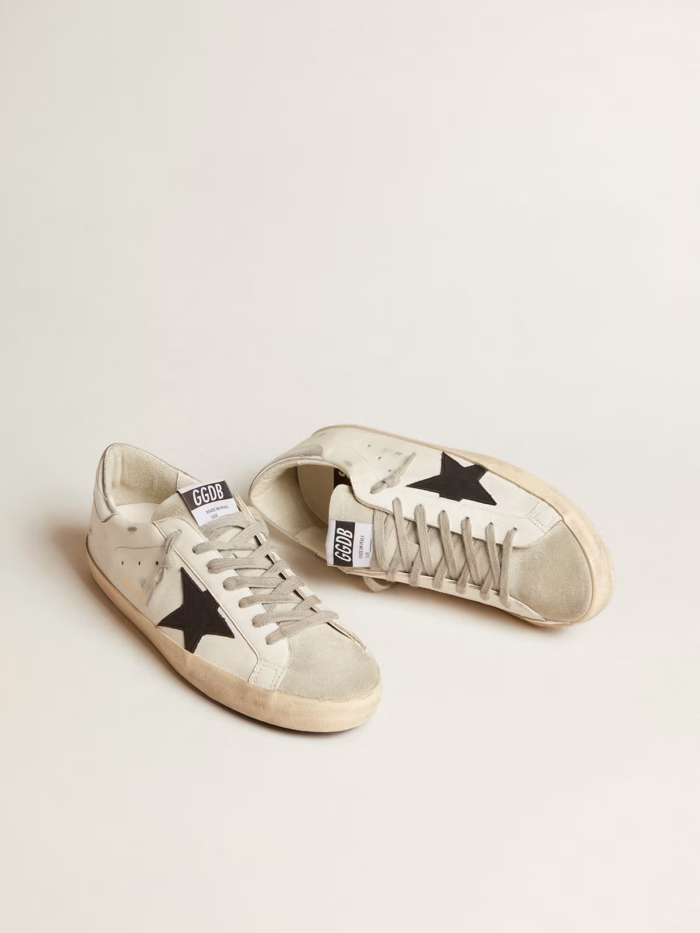 Super-Star with black nubuck star and silver leather heel tab crossreps