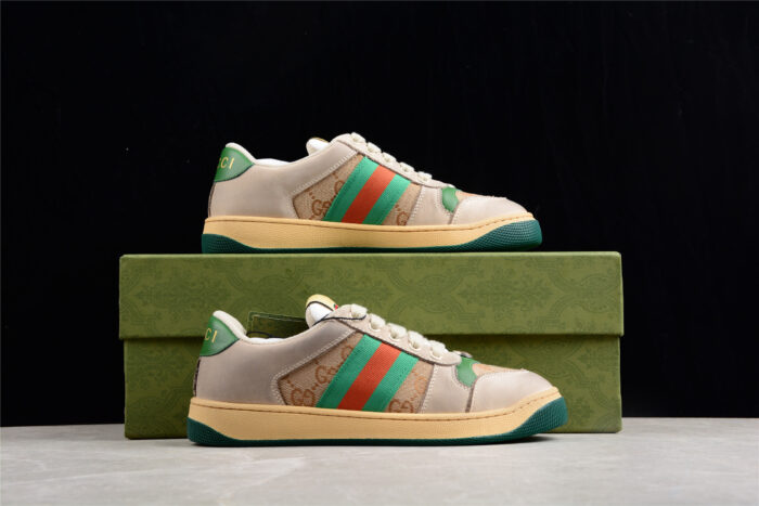 Gucci Screener Green and Orange GG Sneaker crossreps