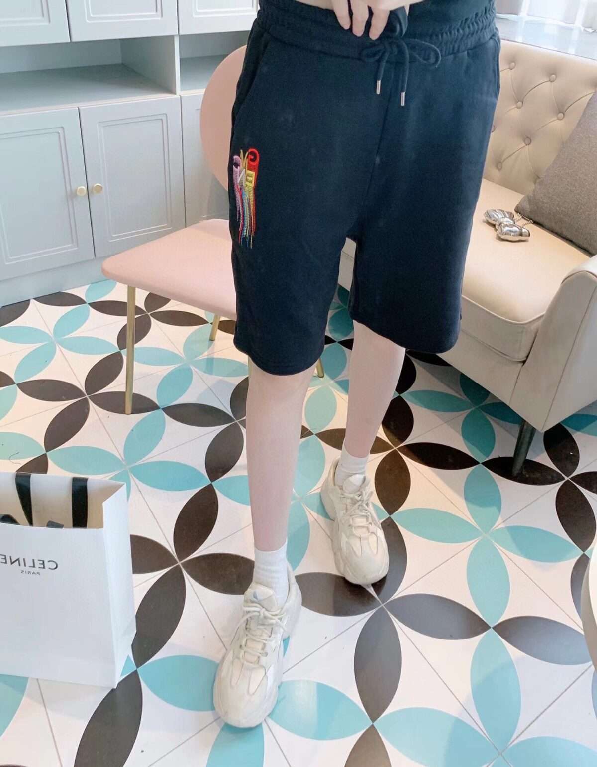 22SS Colorful Embroidery Logo Short