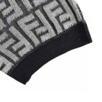 24ss Full FF Logo Jacquard Weave Knit Polo T-Shirt