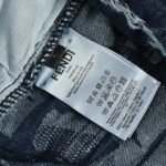 Tie Dye Jacquard Weave Logo Denim Short