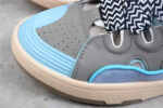 Lanvin Leather Curb Sneakers Blue Grey