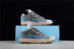 Lanvin Leather Curb Sneakers Blue Grey