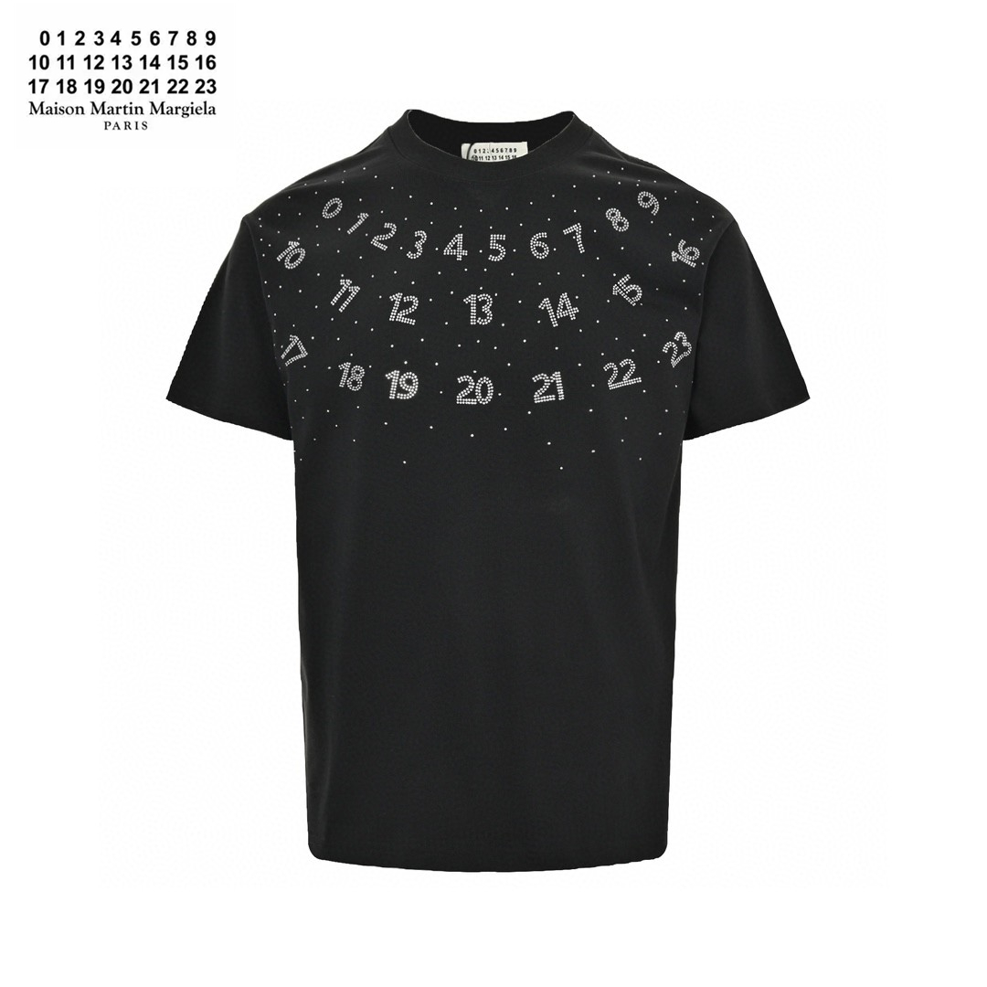 MM6 Numbers Rhinestone Logo T-Shirt