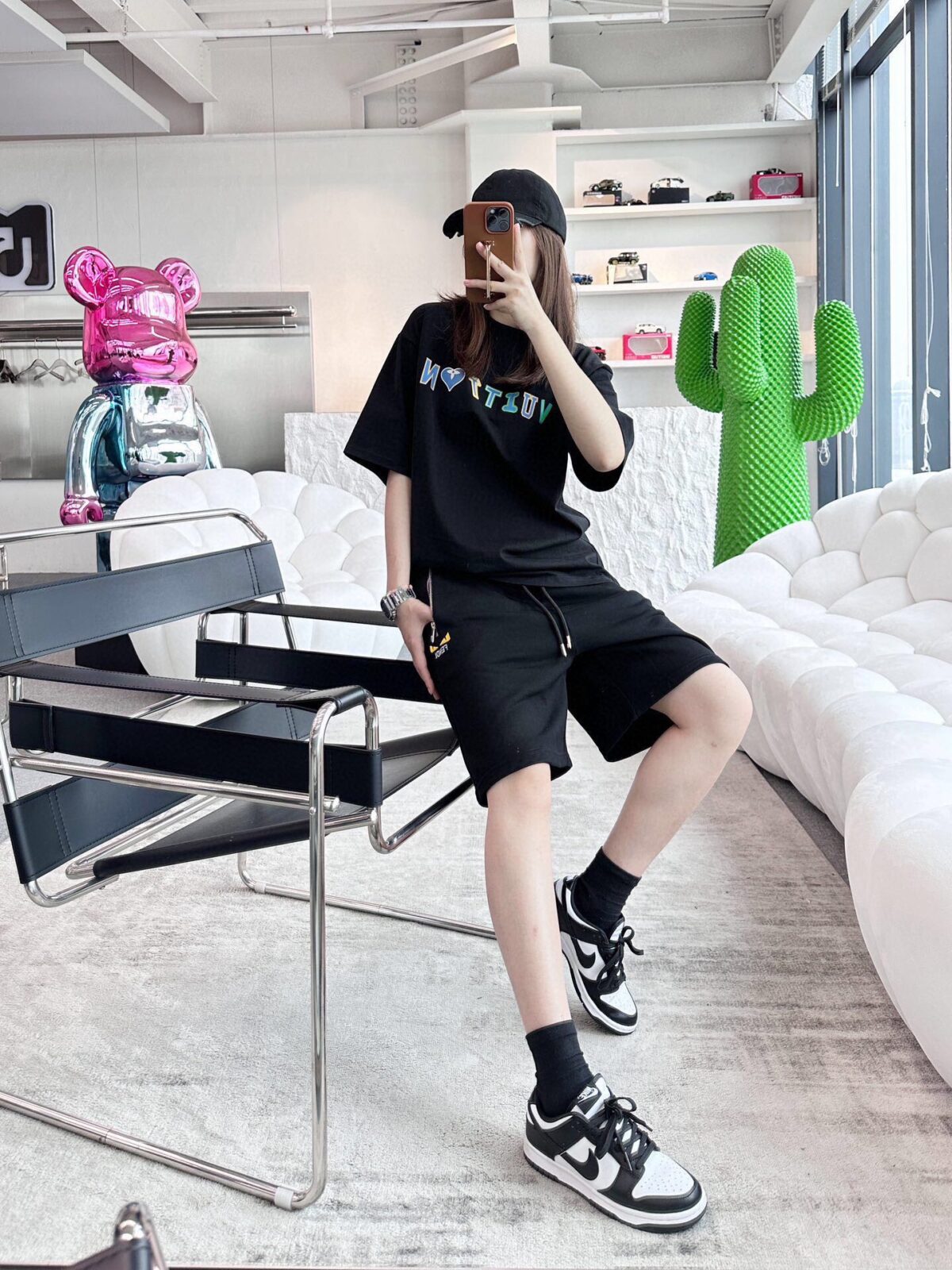 Fendi Little Monster Embroidery Logo Short