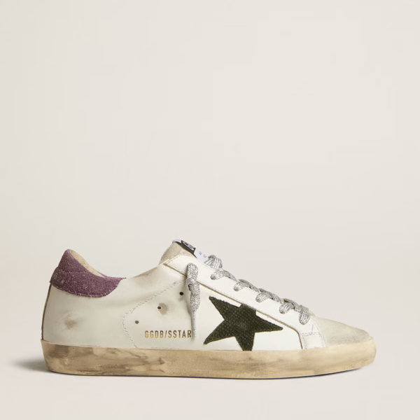Super-Star with green snake-print suede star and purple heel tab
