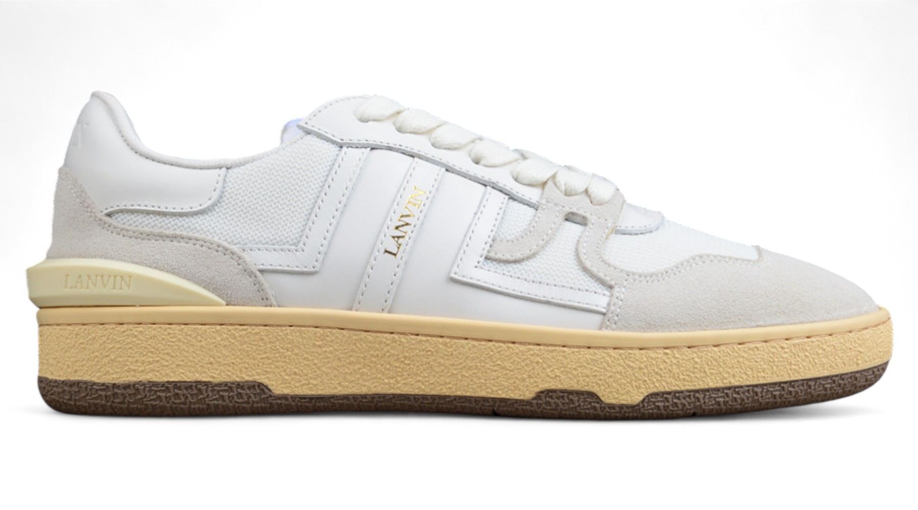 Lanvin - Low-Top Sneakers Mesh Clay Suede - white
