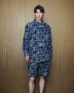 Tie Dye Jacquard Weave Logo Denim T-Shirt