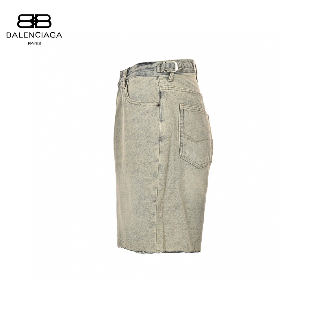 24ss Inside Out Wash Denim Short