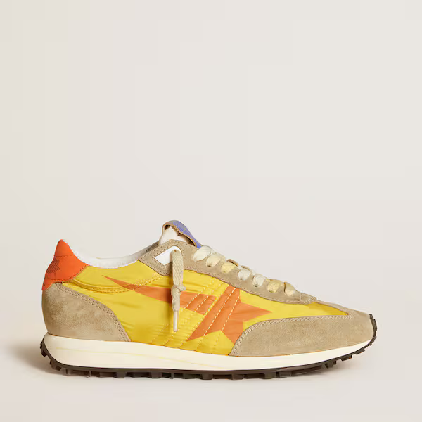 Marathon with yellow nylon upper and orange star