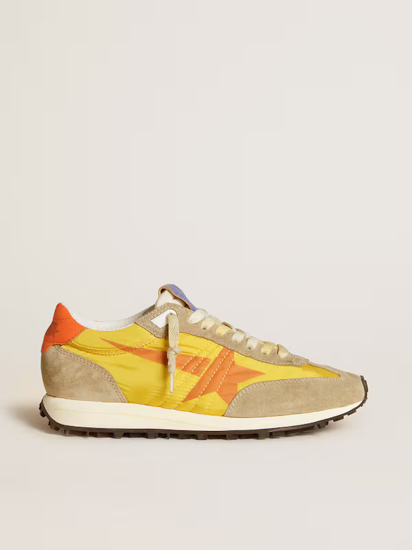 Marathon with yellow nylon upper and orange star