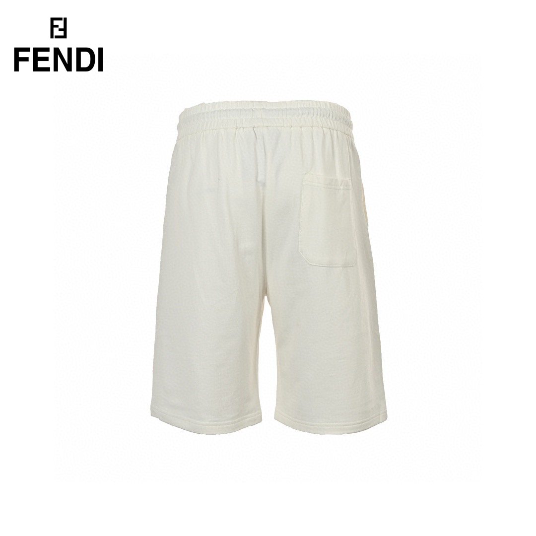 24ss Big Double F Logo Flocking Short