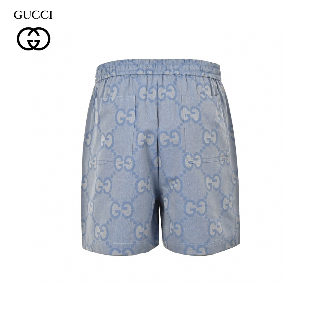 24ss Haze Blue Full Double G Logo Jacquard Weave Short