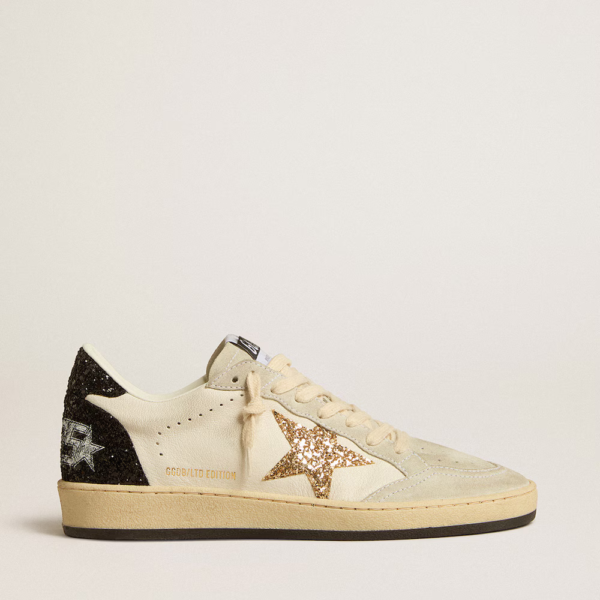 Ball Star LTD in nappa leather and suede with glitter star and black heel tab