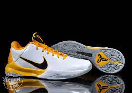 Nike Zoom Kobe V Summite White Black Yellow Basketball Shoes