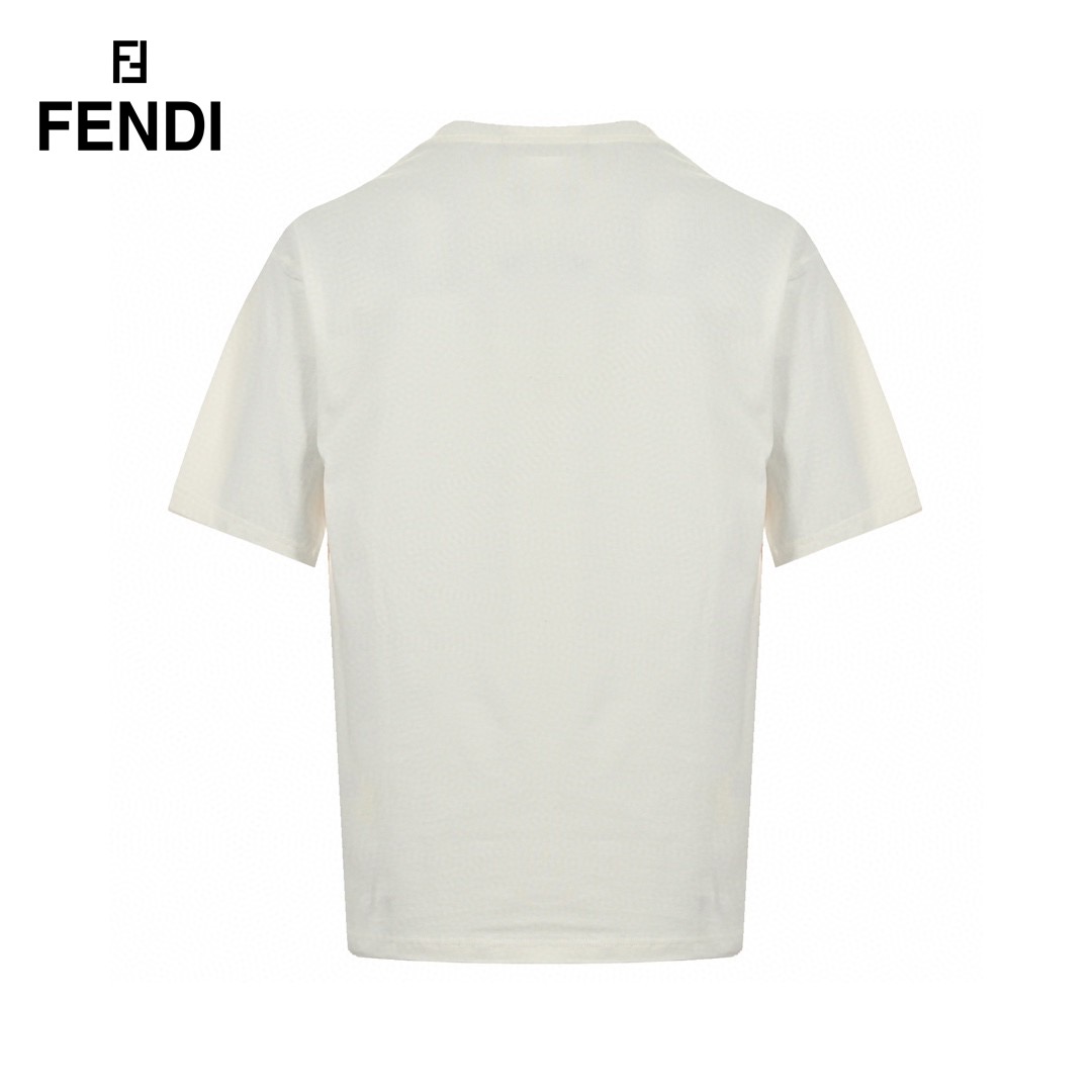 24ss Hand Drawing Gradual Change Color Double F Logo T-Shirt