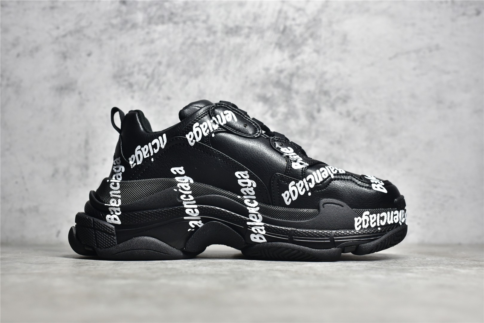 Balenciaga Triple S Logotype Trainers In Black