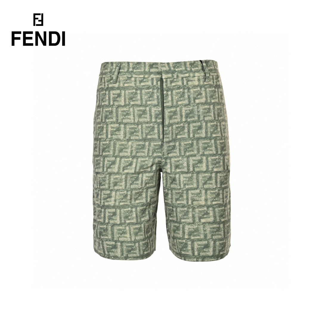 24ss Square Grid FF Logo Flax Tassels Short