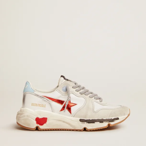 Running Sole sneakers in nylon and suede with red laminated leather star