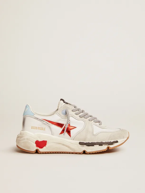 Running Sole sneakers in nylon and suede with red laminated leather star