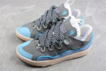 Lanvin Leather Curb Sneakers Blue Grey