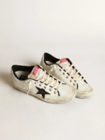 Super-Star LTD sneakers in beige canvas with black leather star and white leather heel tab