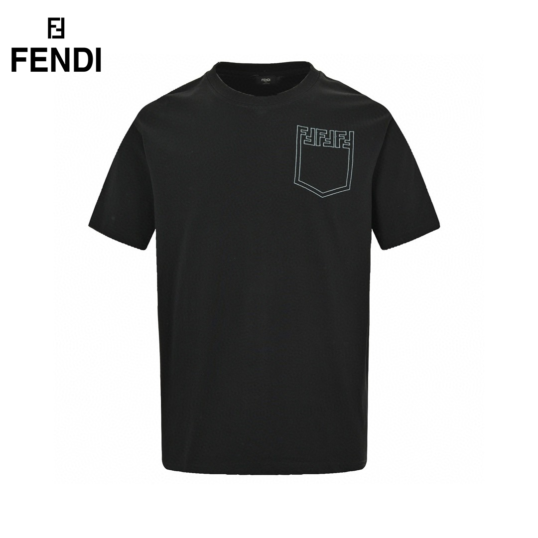 24ss FF Embroidery Logo Fake Pocket T-Shirt