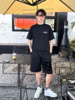 24ss Big Double F Logo Flocking Short