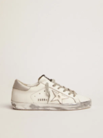 Super-Star sneakers with silver sparkle foxing and metal stud lettering