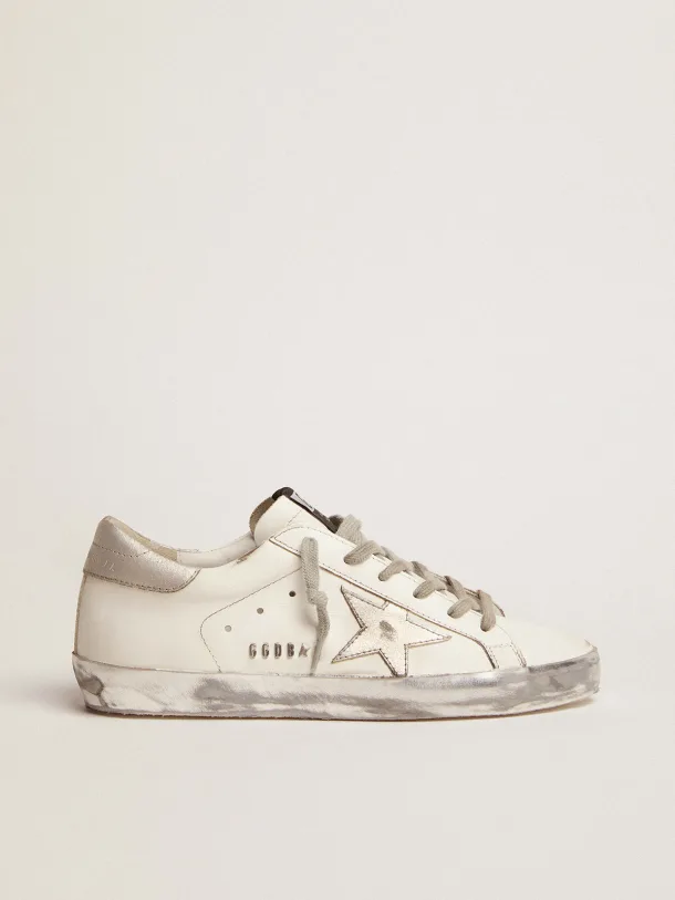 Super-Star sneakers with silver sparkle foxing and metal stud lettering