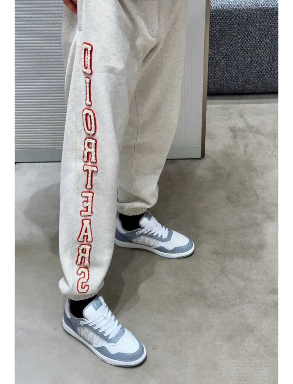 23ss Vertical Towel Embroidery Logo Pants