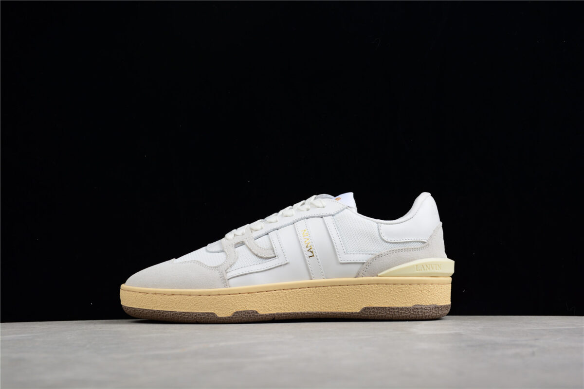 Lanvin - Low-Top Sneakers Mesh Clay Suede - white