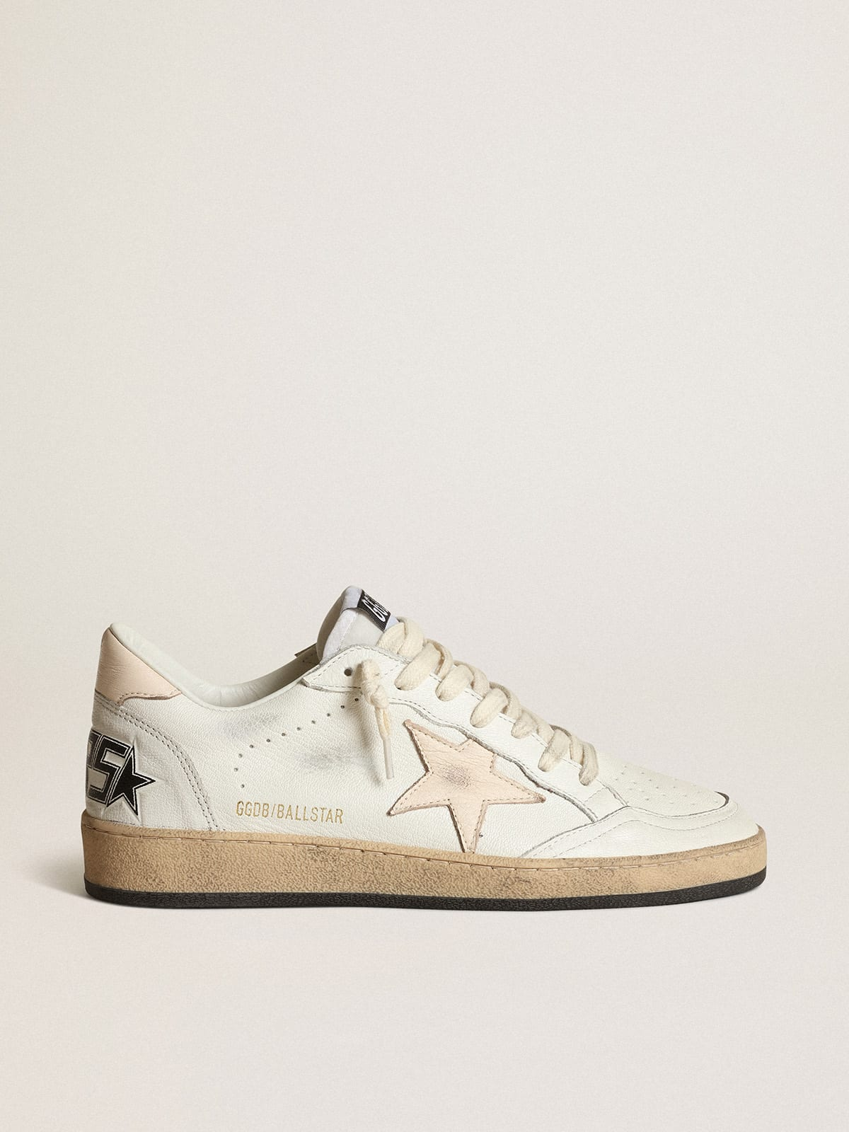 Ball Star LTD in nappa bianca con stella in nappa color salmone