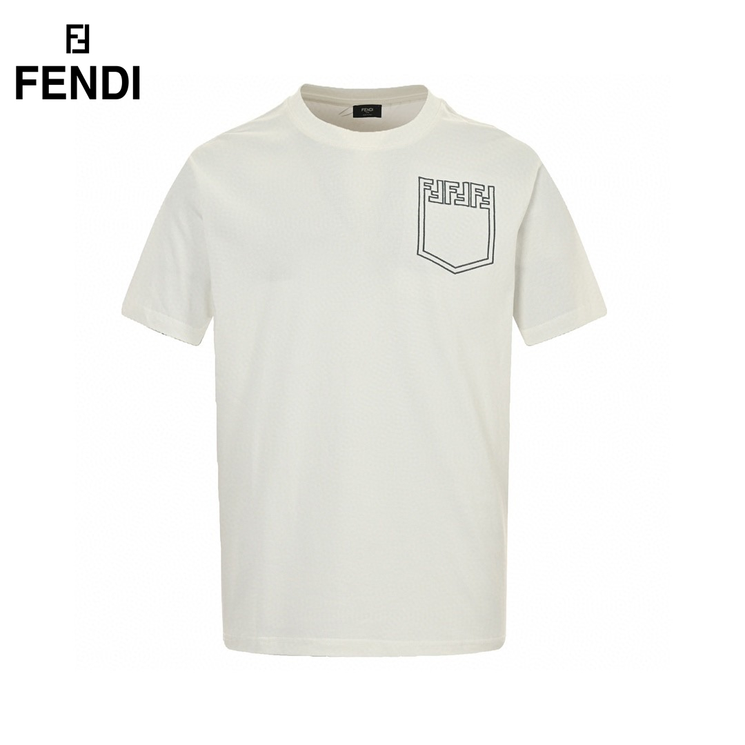 24ss FF Embroidery Logo Fake Pocket T-Shirt