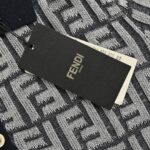 24ss Full FF Logo Jacquard Weave Knit Polo T-Shirt