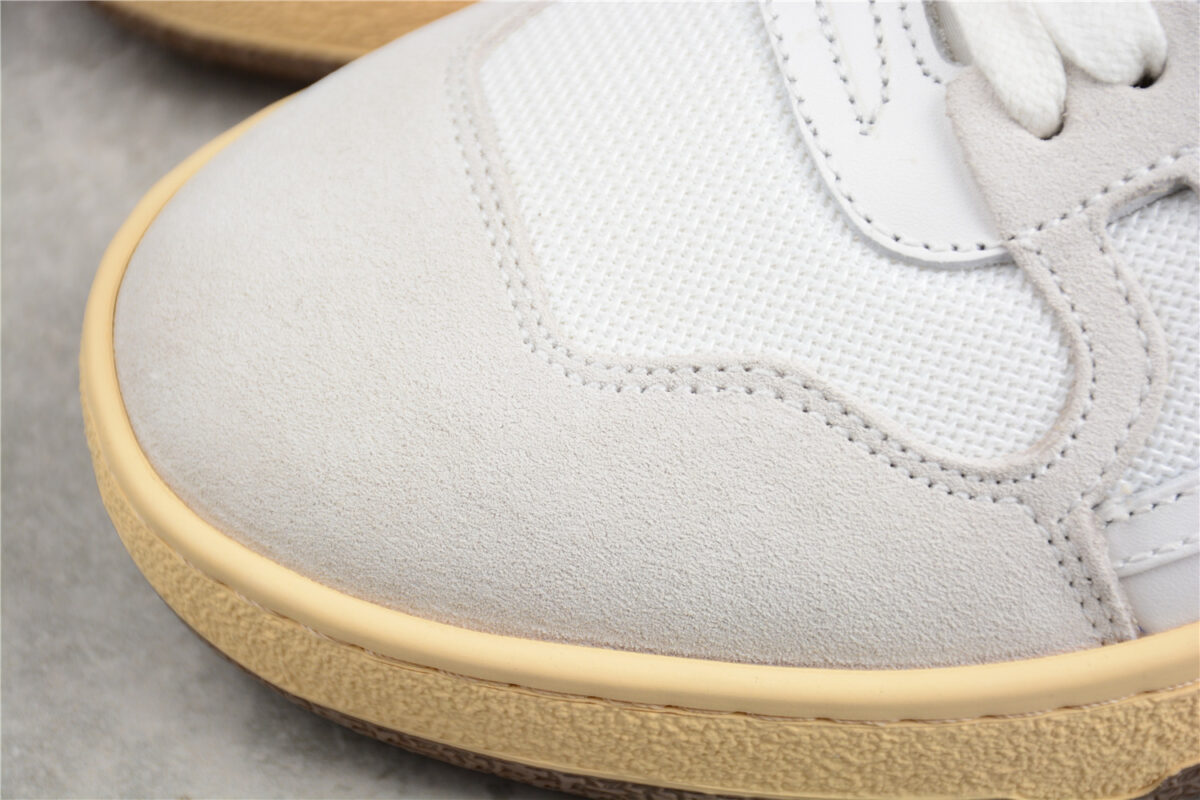 Lanvin - Low-Top Sneakers Mesh Clay Suede - white