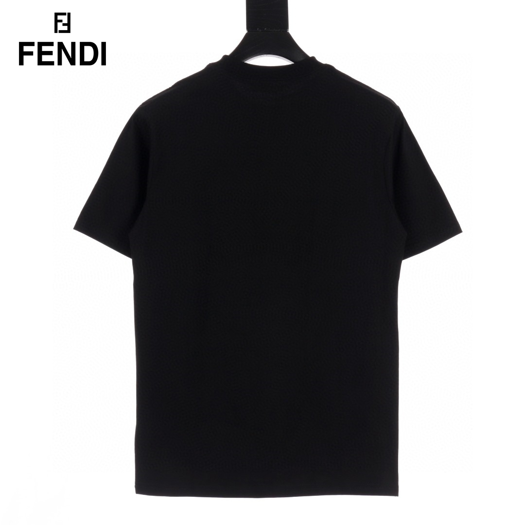 Embroidery Double F Joint Color T-Shirt