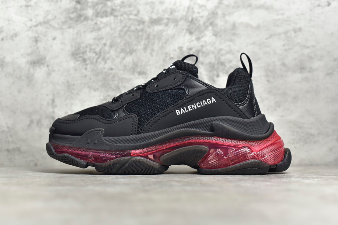 Balenciaga Triple S Clear Sole Black Red